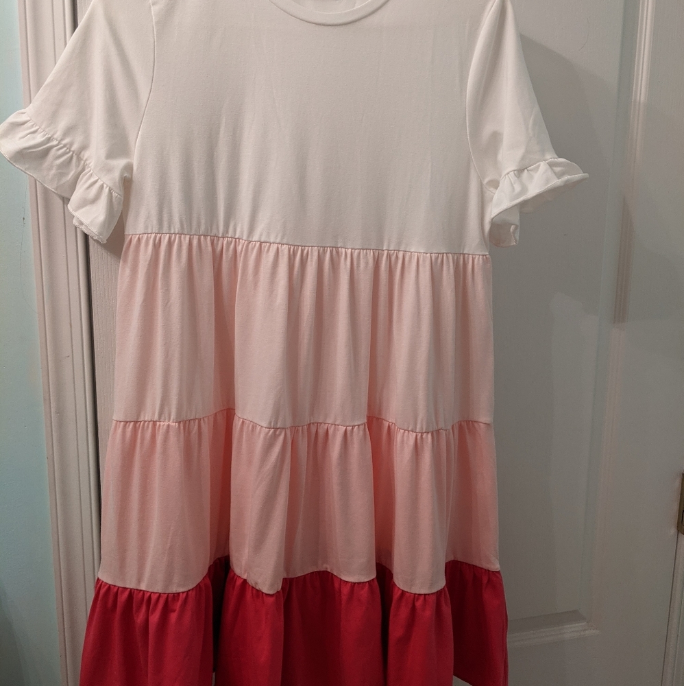 NWOT SheIn Pink Tiered Dress Medium